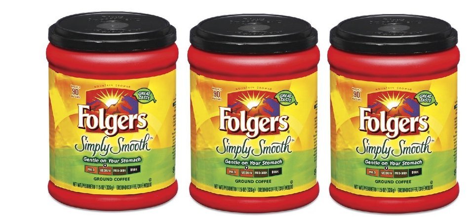 Fresh Taste of Folgers Coffee, Hazelnut Flavored Ground Coffee, Flavorful & Smooth, 11.5 Oz Canister - (2 pk) N9