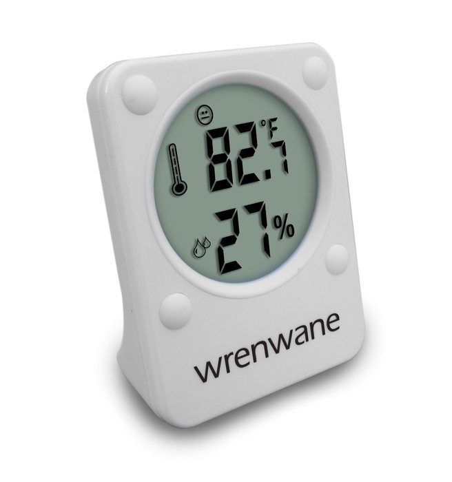 Wrenwane Humidity Monitor Hygrometer Indoor Room Thermometer Fahrenheit Or Celsius White N4