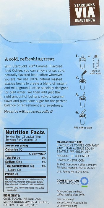 Starbucks VIA Ready Brew Iced Caramel Coffee (3 Pack/Boxes) 6 Packets Each Box N4