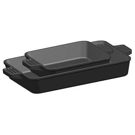 2 piece cast Iron Baking Pan Set by Bayou Classic , 7474, Black