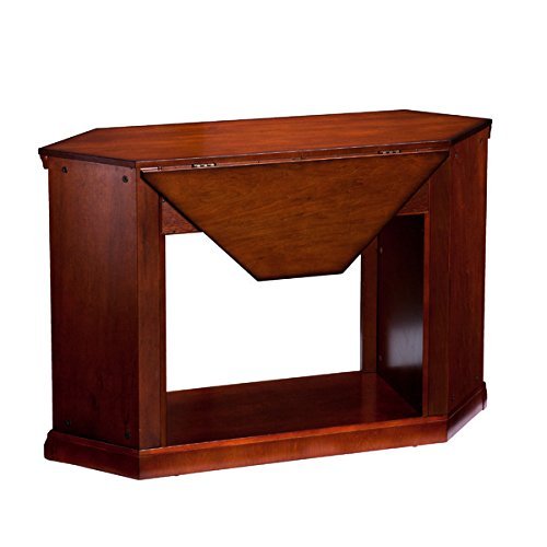 Electric Fireplace TV Stand Heater Corner Or Flat Free Standing Console Media Wooden Entertainment Center (Ivory) N16