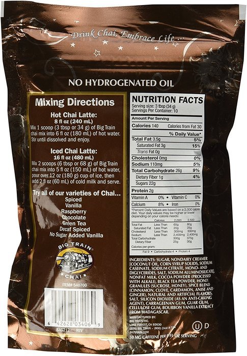 Big Train Chai - Chocolate Chai (12 oz. Resealable Bag). N3