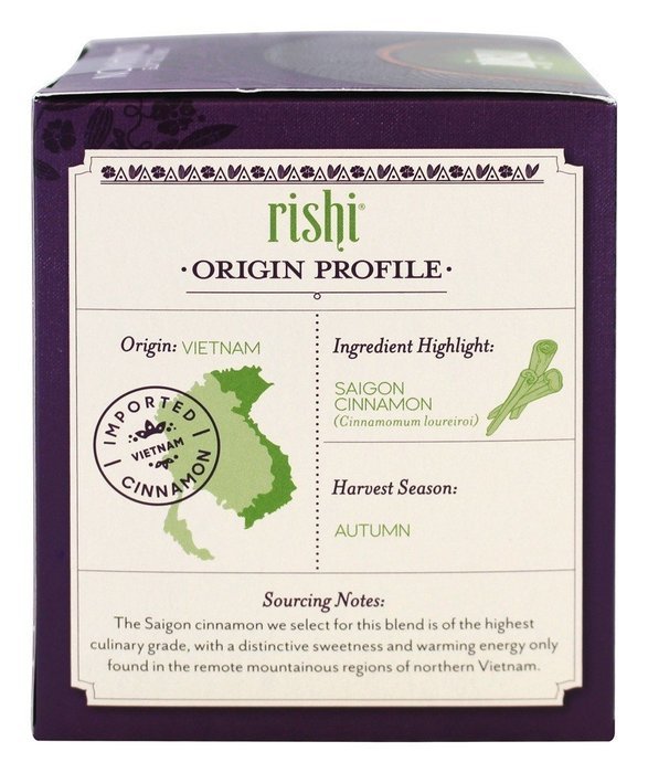 Rishi Tea Organic Pu-Erh Tea Chocolate Cinnamon -- 15 Tea Bags N3