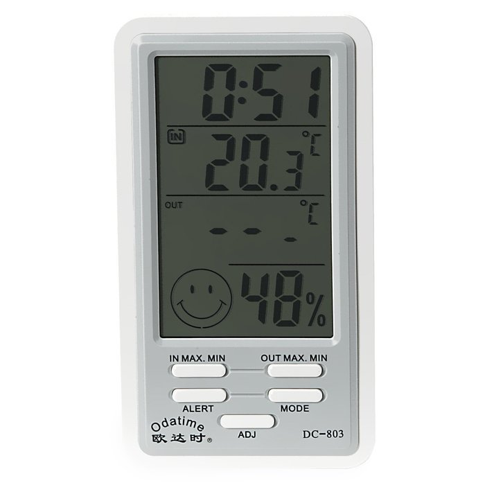 Folk Art Odatime Rose Indoor Digital Thermometer & Hygrometer with MIN/MAX Records & Comfort N3