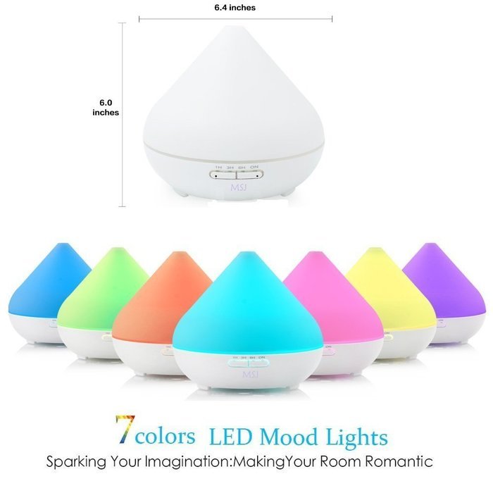 300ml Aroma Essential Oil Diffuser,Ultrasonic Cool Mist Whisper-Quiet Humidifier with 4 Timer Settings and Auto... N2