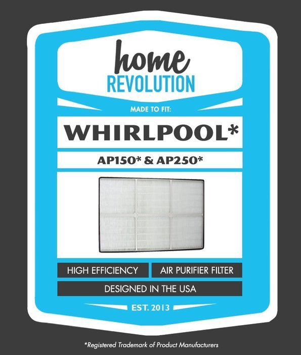 Whirlpool 1183051K AP150 AP250 Comparable Air Purifier Filter Replacement. Home Revolution Brand. N2