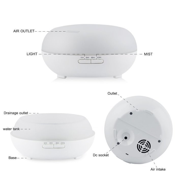 Essential Oil Diffuser, Leofan 200ml Aromatherapy Cool Mist Humidifier with Adjustable Mist Mode, 4 Timer Settings... N3