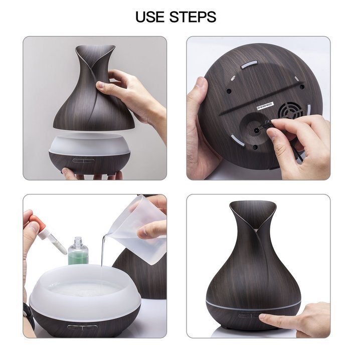 Essential Oil Diffuser, Leofan 200ml Aromatherapy Cool Mist Humidifier with Adjustable Mist Mode, 4 Timer Settings... N4