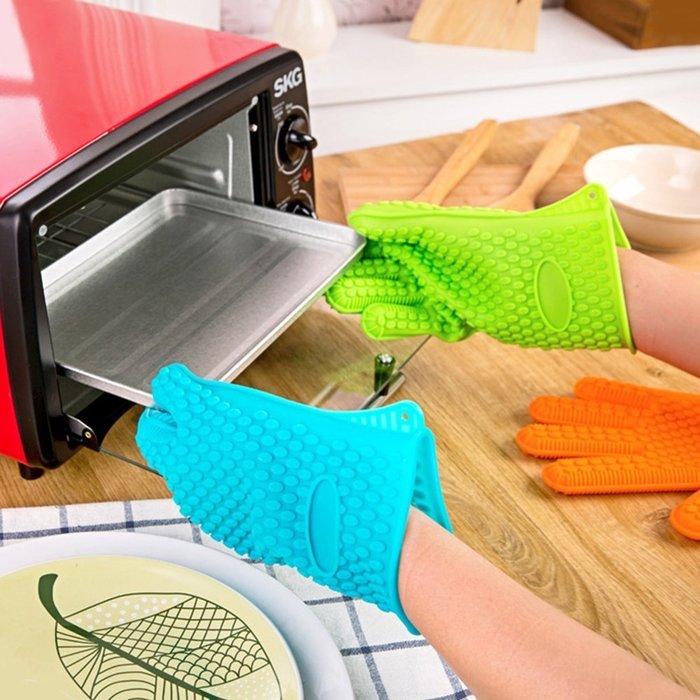 Beauty Clubs 1PC Microwave Baking Tool Heat Resistant Silicone Glove (Rose Red) N13