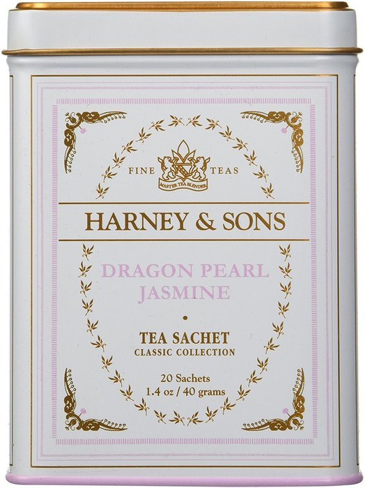 Harney and Sons Classic Tea Sachet in Tin, Dragon Pearl Jasmine, 20 Count (Pack of 4) N3