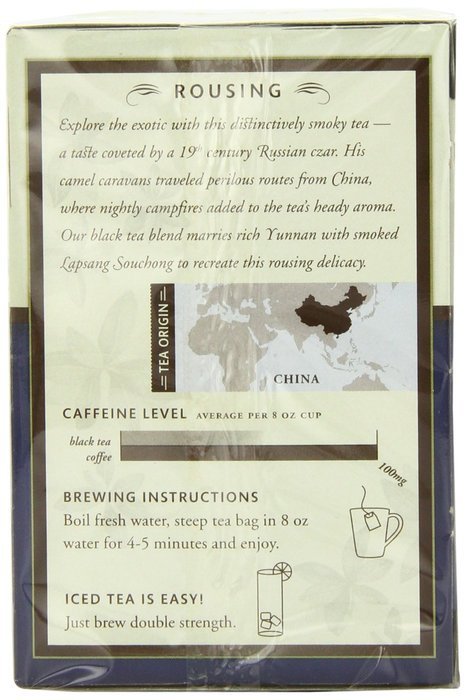 Choice Organic Teas Black tea Russian Caravan-Smoky Lapsang Souchong Tea,16 Tea Bags, 1.1 Oz (Pack of 6) N2