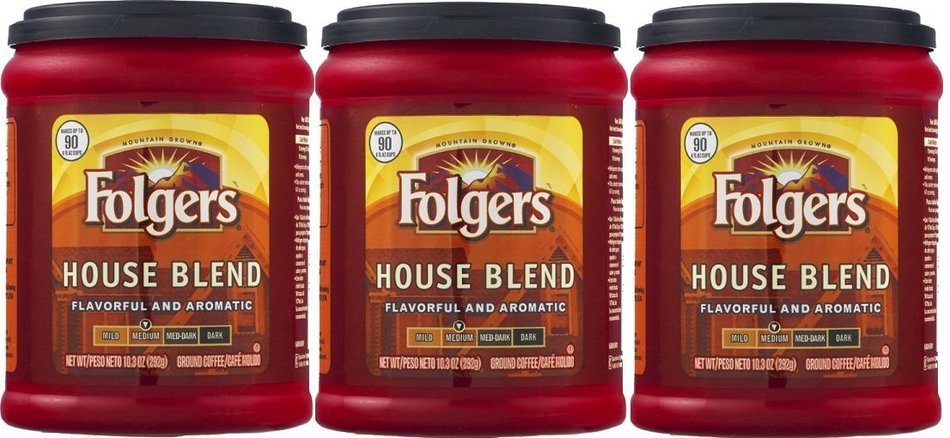 Fresh Taste of Folgers Coffee, Hazelnut Flavored Ground Coffee, Flavorful & Smooth, 11.5 Oz Canister - (2 pk) N10