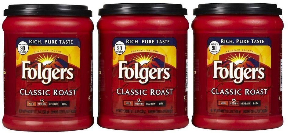 Fresh Taste of Folgers Coffee, Hazelnut Flavored Ground Coffee, Flavorful & Smooth, 11.5 Oz Canister - (2 pk) N11
