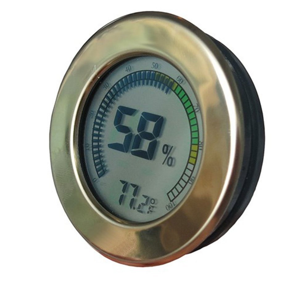 Caliber 4R IV R Gold Bezel Round Digital Hygrometer N4