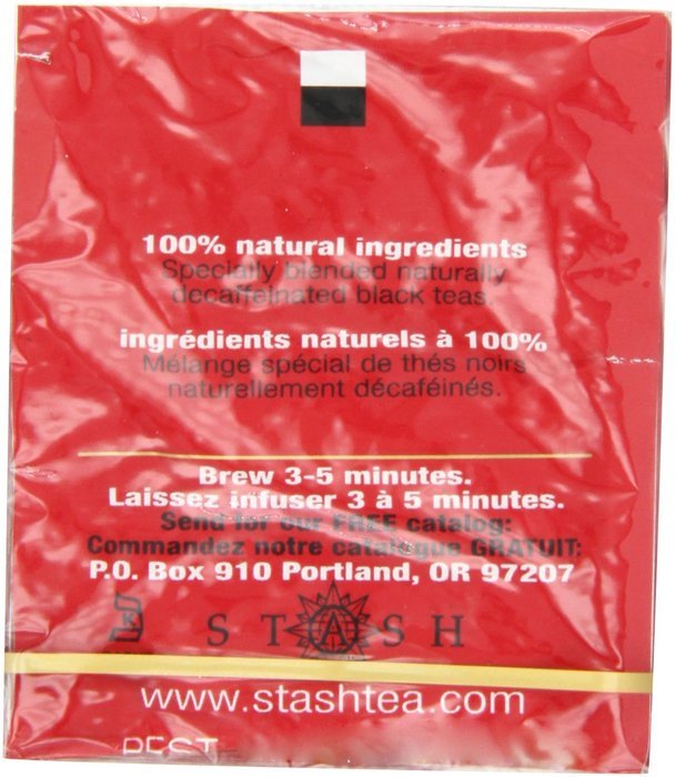 Stash Tea Decaf Earl Grey Black Tea, 10 Count Tea Bags in Foil (Pack of 12) N11