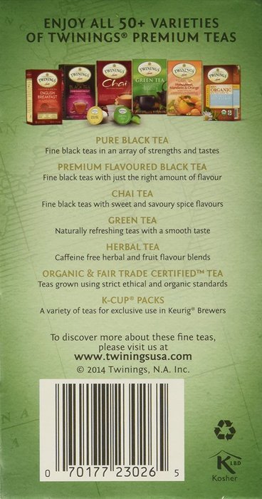 Twinings of London "Fujian Chinese Pure White Tea" : Box of 20 Tea Bags N4