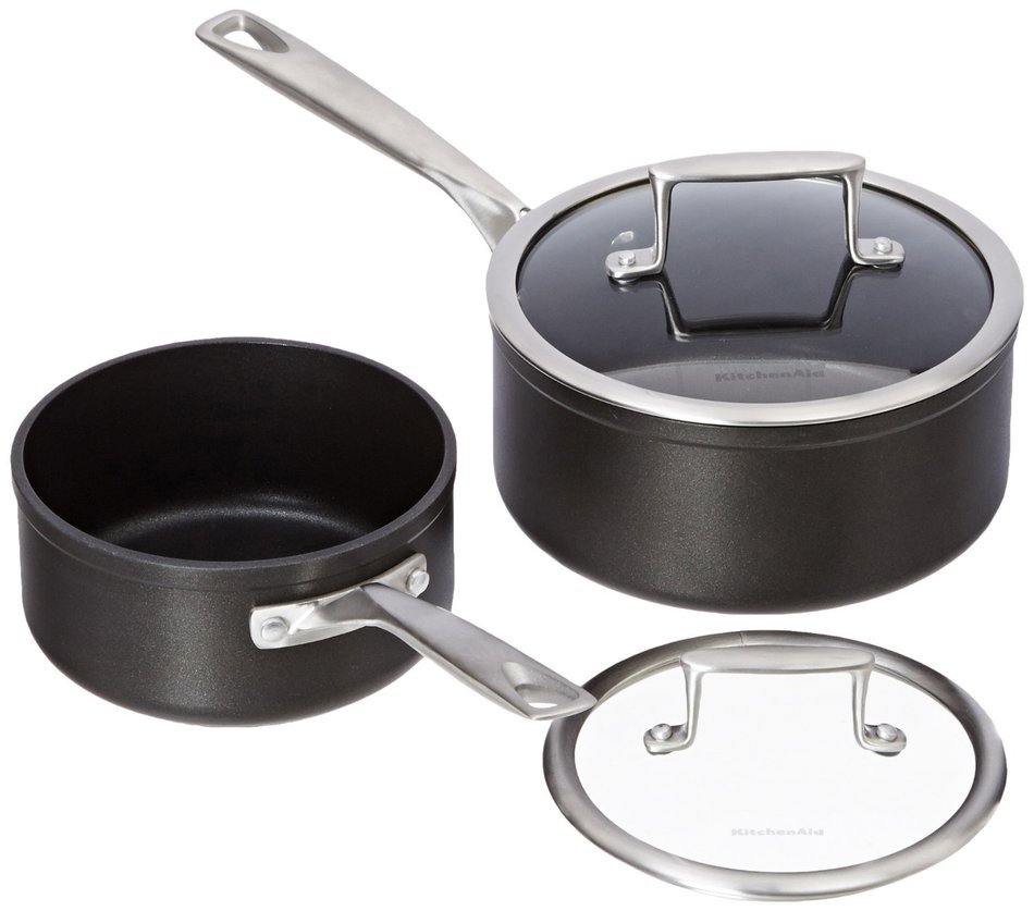 KitchenAid KCH260LCKM Professional Hard Anodized Nonstick 6.0-Quart Low Casserole with Lid Cookware - Black N16