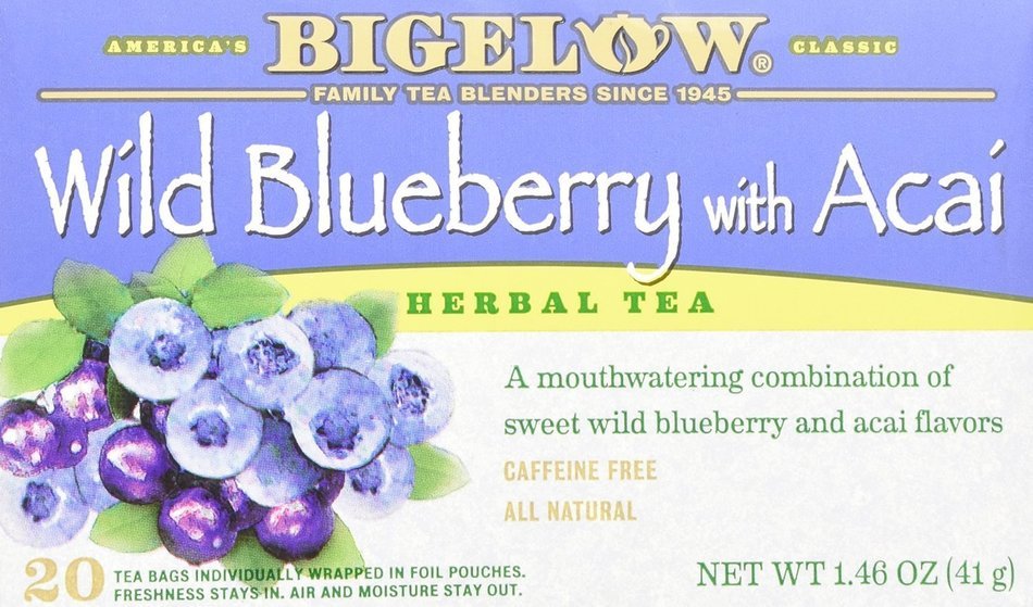 BIGELOW Herbal Tea Wild Blueberry with Acai, 20 Count