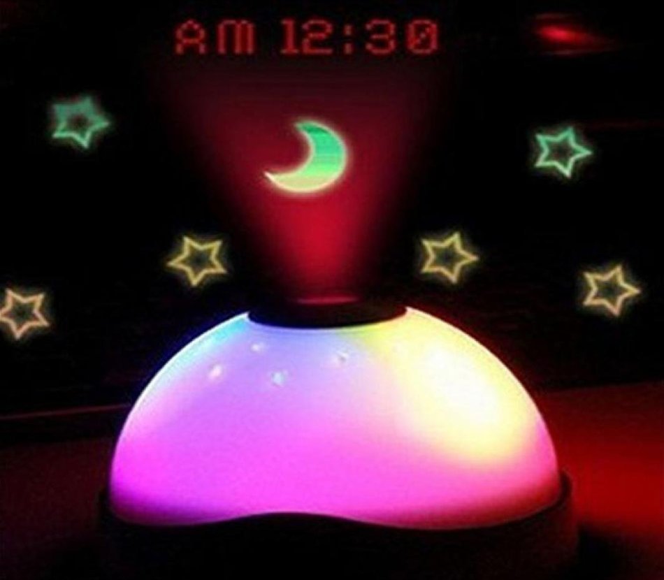 Voberry&reg; New 7 Colors LED Change Star Night Light Magic Projector Backlight Clock N3