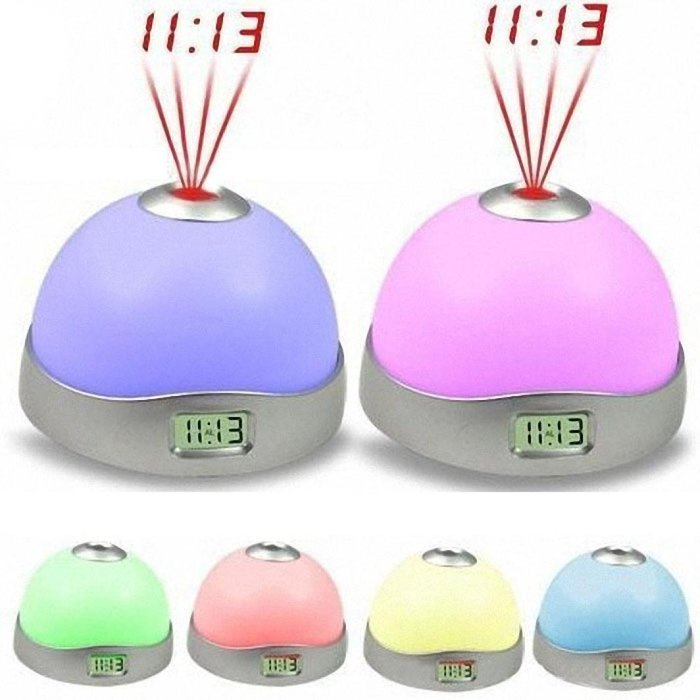 Voberry&reg; New 7 Colors LED Change Star Night Light Magic Projector Backlight Clock N4