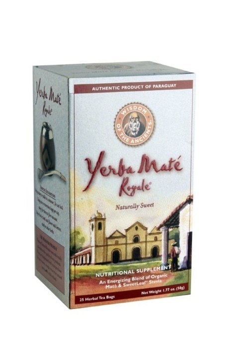 Wisdom of the Ancients Yerba Mate Royale Tea, Naturally Sweet, 25 Tea Bags (Pack of 4)