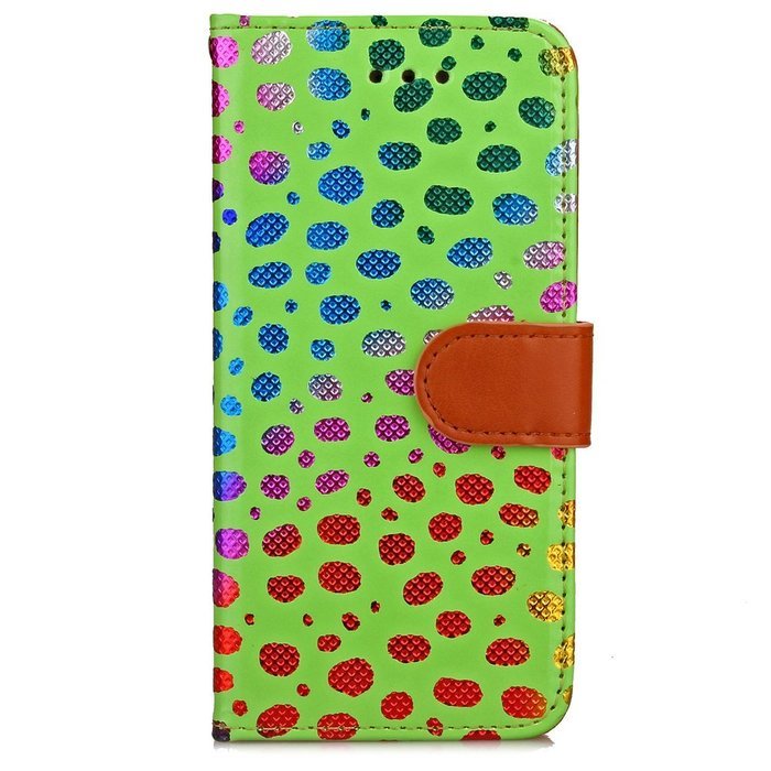 Iphone 7 Plus Wallet Shell Case,Yaheeda[Credit Card Slot] Colorful Shiny Sparkle Polka Dolt Pattern Gold Gilding... N6