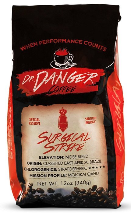 DrDanger Surgical Strike ► Ground Coffee Scientifically Selected, Blended & Roasted (12 oz)