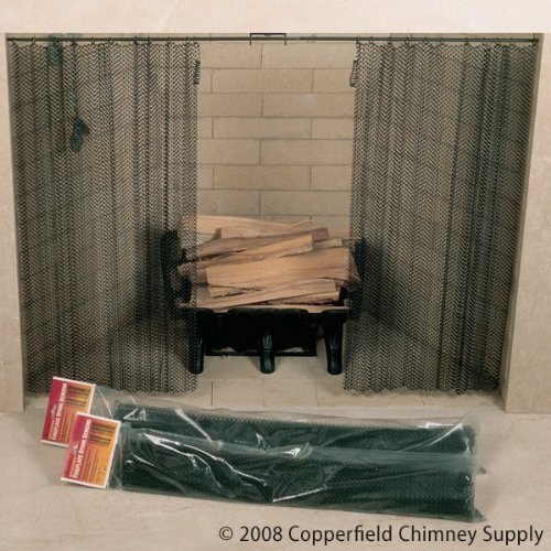 MASEWAMETALNETCO.LTD 48" x 28" Woodfield Hanging Fireplace Spark Screen, Rod Not Included 61086