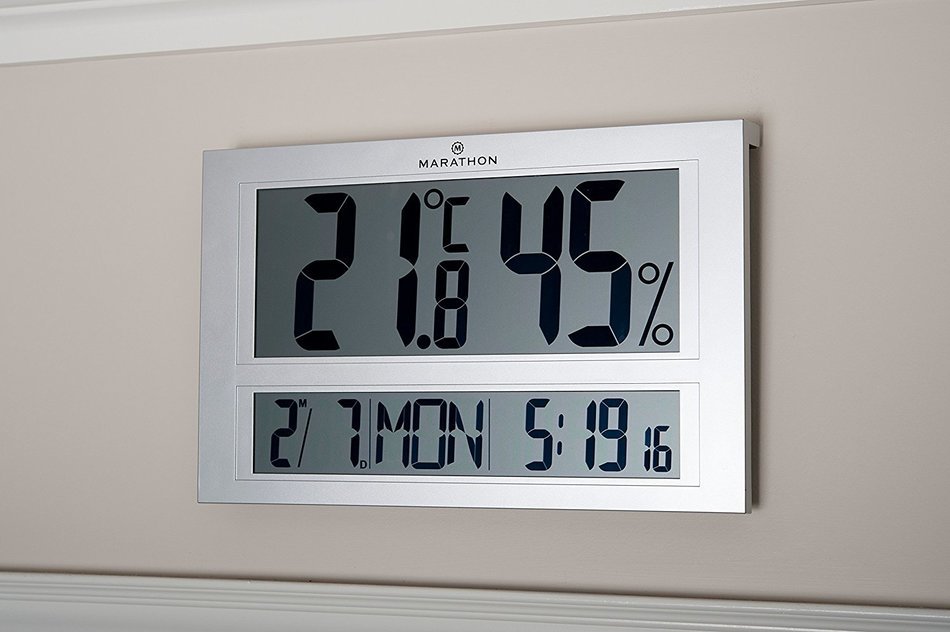 Jumbo Indoor Digital Humidity Monitor Hygrometer with Clock and Calendar N2