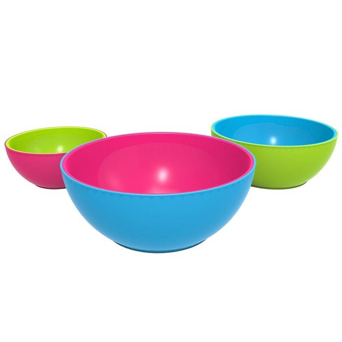 Fit & Fresh 3-Piece Chilled Freezable Serving Bowls with Lids - Multi-Colored N2