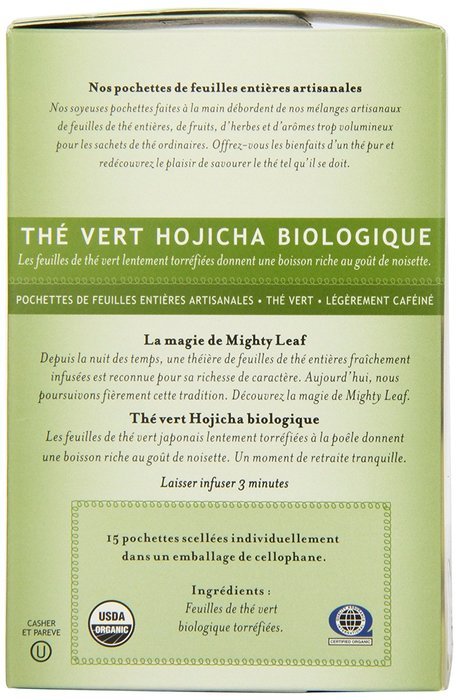 Mighty Leaf Tea Organic Hojicha Green Tea, 15-Count Whole Leaf Pouches (Pack of 3) N2