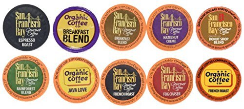30 Count - San Francisco Bay & Organic Coffee Company Onecup K-cup Variety Pack Sampler (10 Flavors, 3 OneCups... N2
