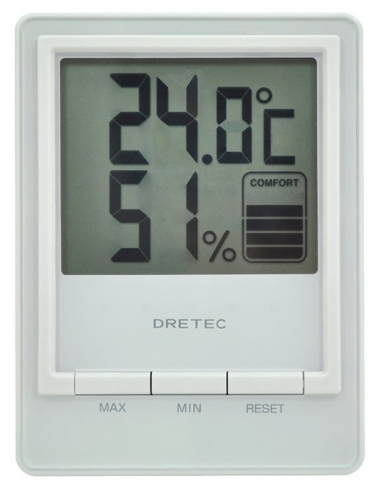 DRETEC digital thermo-hygrometer ' stasis ' white O-233WT