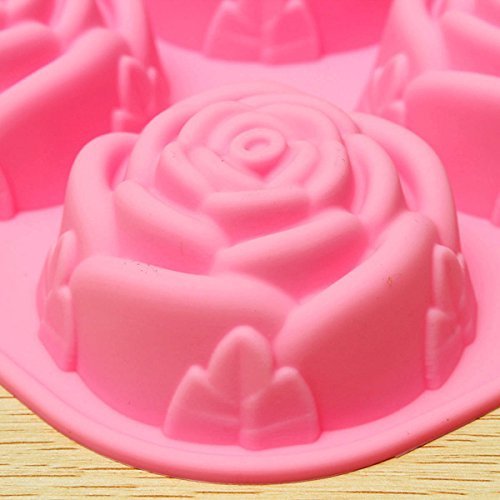 "6 Rose Silicone Muffin Cup Cake Jelly Baking Mould DIY Pudding Soap Mold" shopping