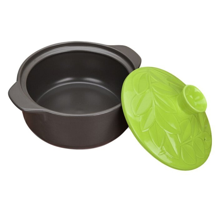 Qingsm High Temperature Resistance Ceramics Health Crock Pot (green lid) N2