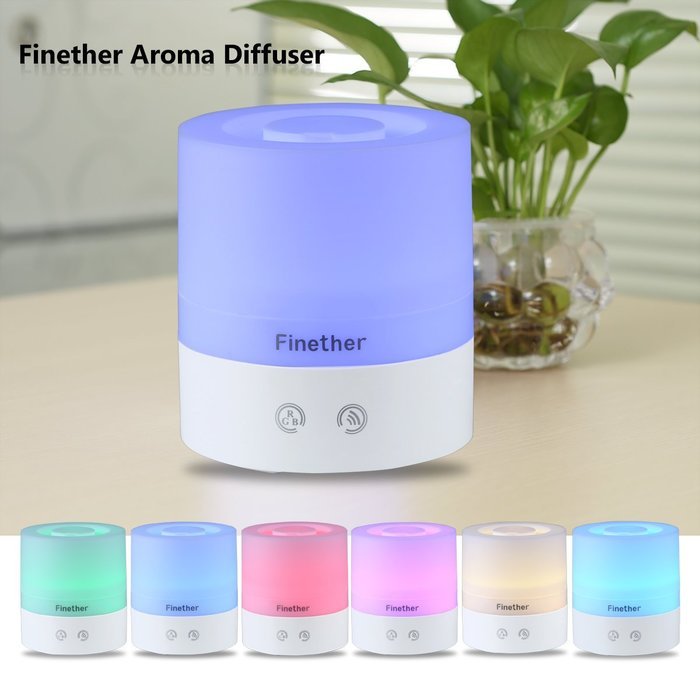 Finether Touch Control USB Portable Ultrasonic Aroma Diffuser with Changing Colored LED Light 98-6A for Home,... N7