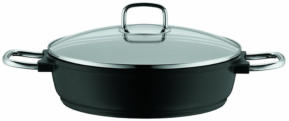 WMF Bueno Induction 11-Inch Low Casserole with Lid, 4-Quart