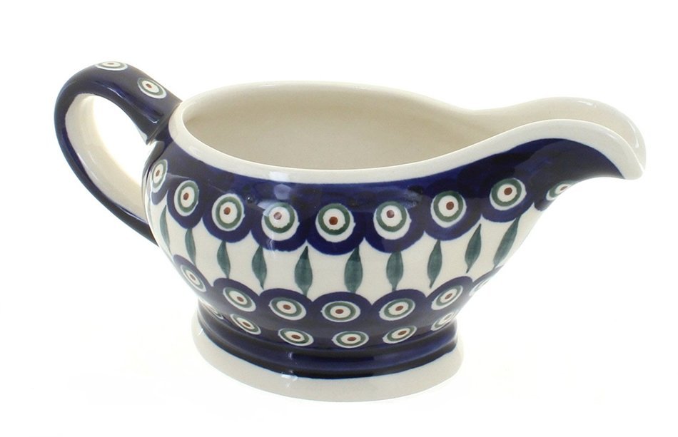 Polish Pottery Peacock Gravy Bowl