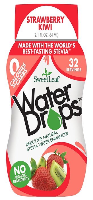 Sweetleaf Stevia Strawberry Kiwi Waterdrops 2.1 oz(64ml),Pack of 2 N3