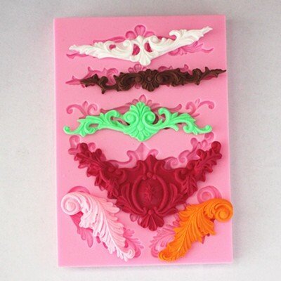 Longzang Embroidered Art Deco Silicone Mold Sugar Craft DIY Gumpaste Cake Decorating Clay