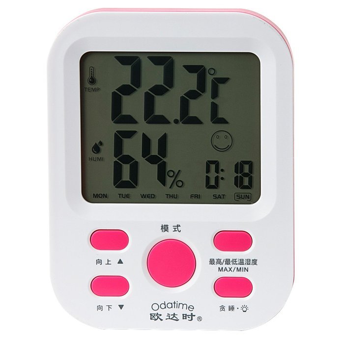 Folk Art Odatime Rose Indoor Digital Thermometer & Hygrometer with MIN/MAX Records & Comfort N6