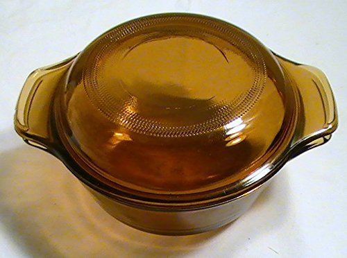 Vintage Anchor Hocking Amber Individual Casserole Dish w/Lid - Set of 2 N2