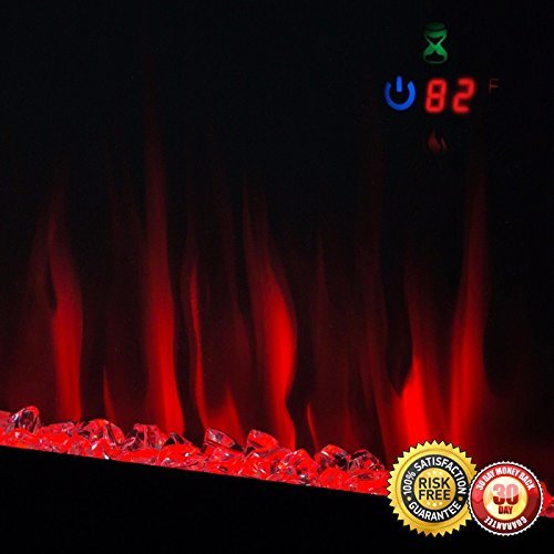 New Contemporary Electric Fireplace Black 50" Wall Mount Heater Multicolor flame N4