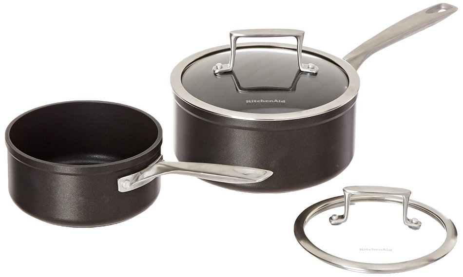 KitchenAid KCH260LCKM Professional Hard Anodized Nonstick 6.0-Quart Low Casserole with Lid Cookware - Black N27