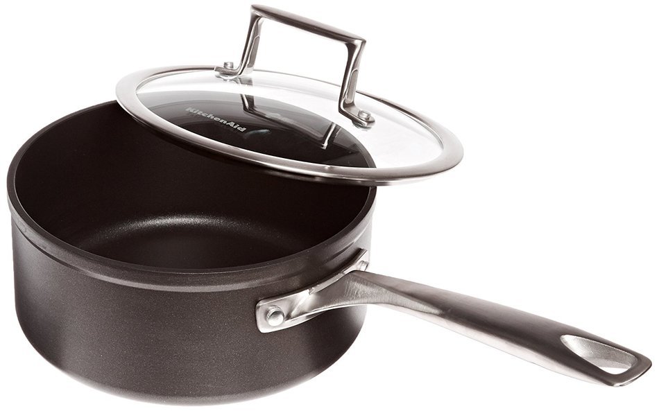 KitchenAid KCH260LCKM Professional Hard Anodized Nonstick 6.0-Quart Low Casserole with Lid Cookware - Black N31
