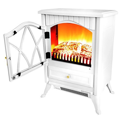 16-inch AK-OS18D2P-WHT Free Standing Electric Fireplace Indoor Heater by AKDY