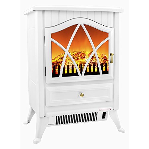 16-inch AK-OS18D2P-WHT Free Standing Electric Fireplace Indoor Heater by AKDY N2