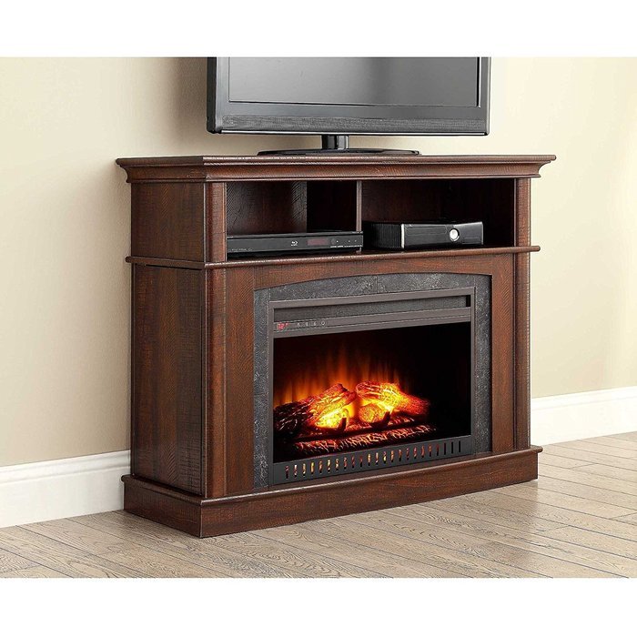 Sumner Corner Media Electric Fireplace for TVs up to 45", Brown . Contemporary Design Blends Easily With Many... N16