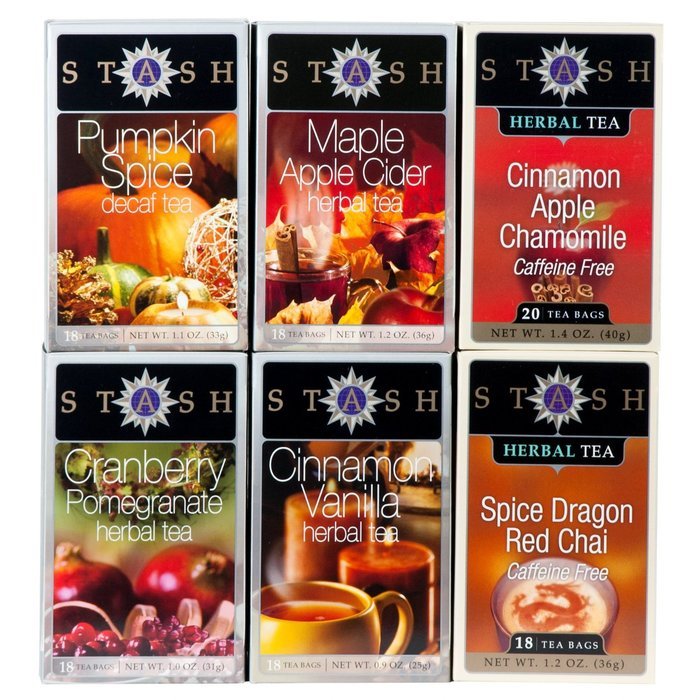 Stash Tea 6-Flavor Assortment Tea, Fall for Autumn, 6 Count N2