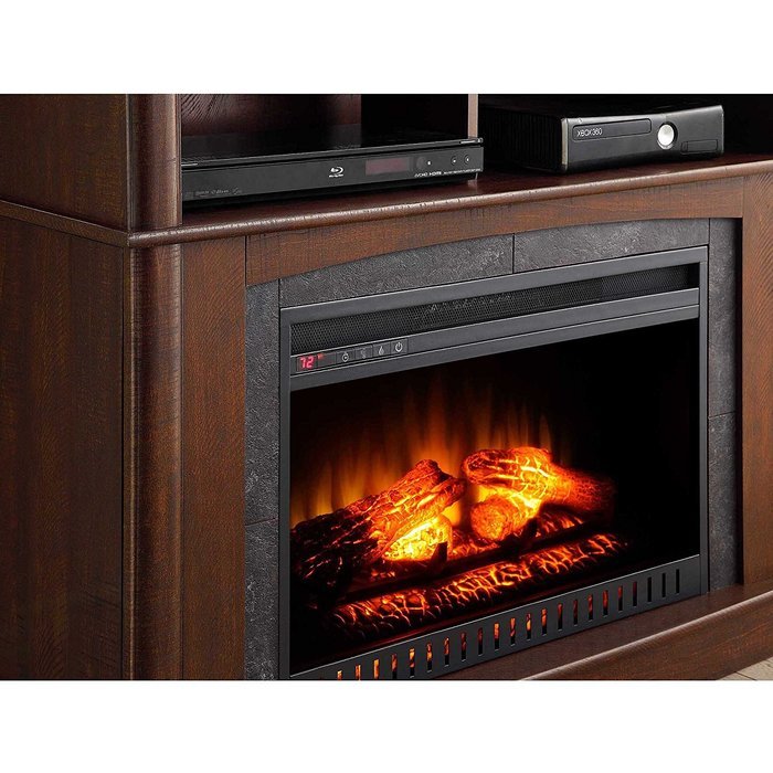 Sumner Corner Media Electric Fireplace for TVs up to 45", Brown . Contemporary Design Blends Easily With Many... N17